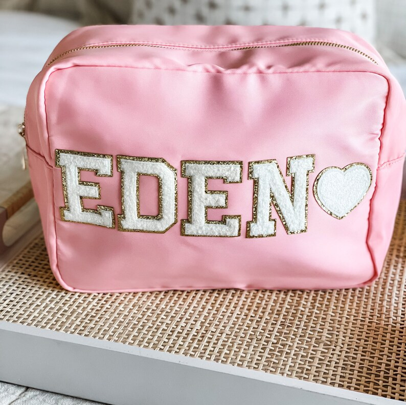 X-Large Customized Cosmetic Toiletry Bag-Travel Bag-SEWN ON-Personalized Bag-Bridesmaid Gift-Birt... | Etsy (US)