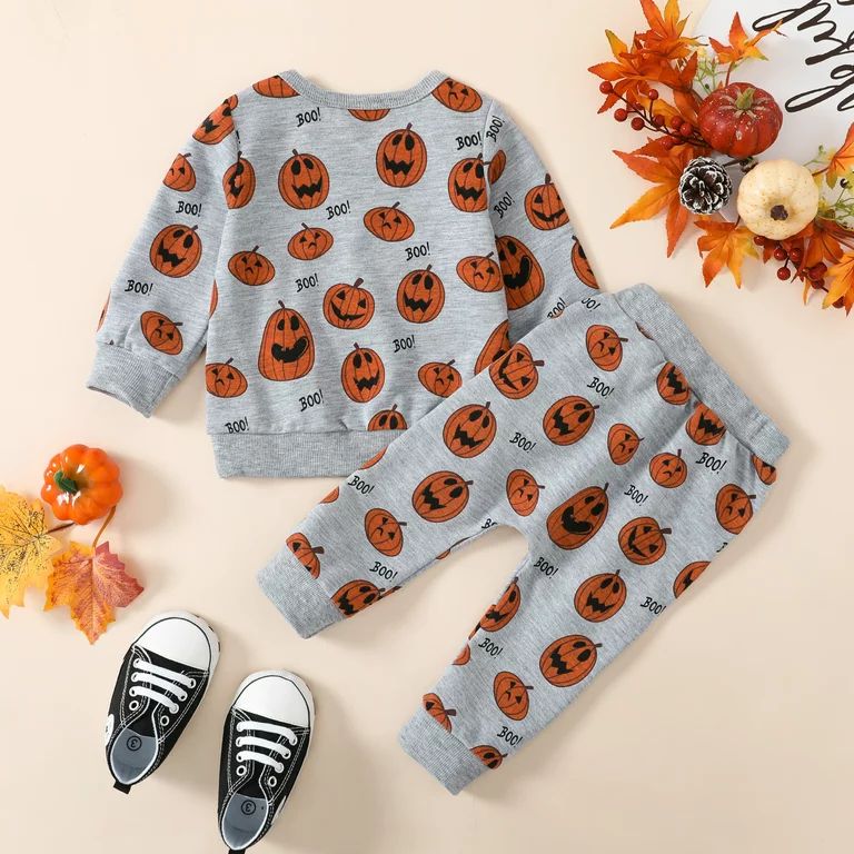 Younger Tree Baby Halloween Pumpkin Clothes Outfits Toddler Boy Girl Long Sleeve Sweatshirt Tops ... | Walmart (US)