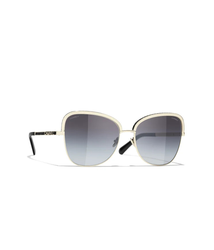 Sunglasses: Square Sunglasses, metal & sequins — Fashion | CHANEL | Chanel, Inc. (US)