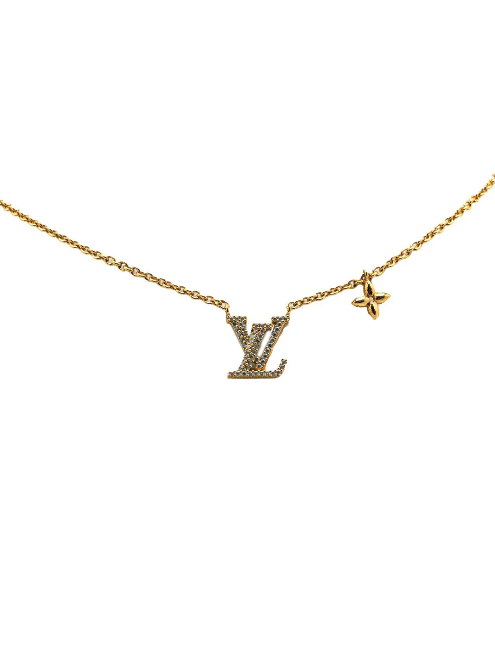 Louis Vuitton Pre-Owned 2023 Gold Plated LV Crystal Iconic Pendant Necklace costume necklace | Farfetch Global