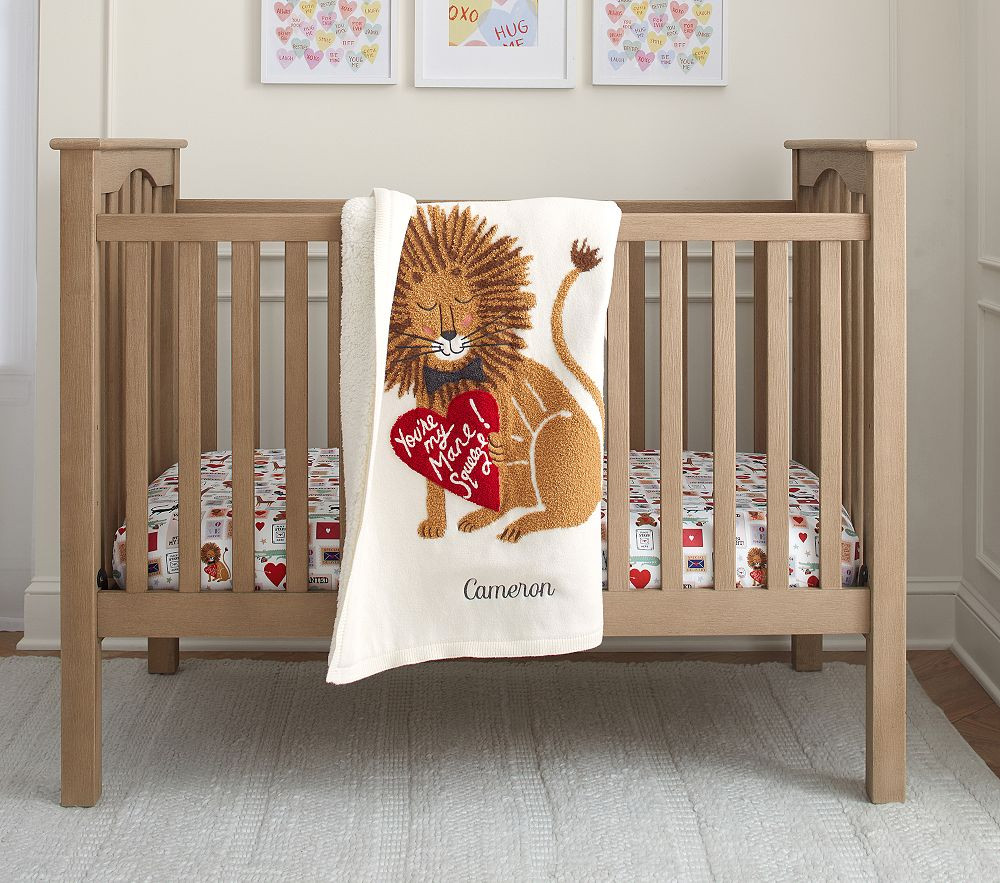 Rifle Paper Co. Valentine's Day Lion Heirloom Baby Blanket | Pottery Barn Kids