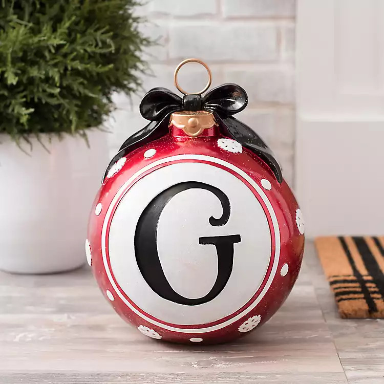 Snowflake and Bow Monogram G Ornament Statue | Kirkland's Home