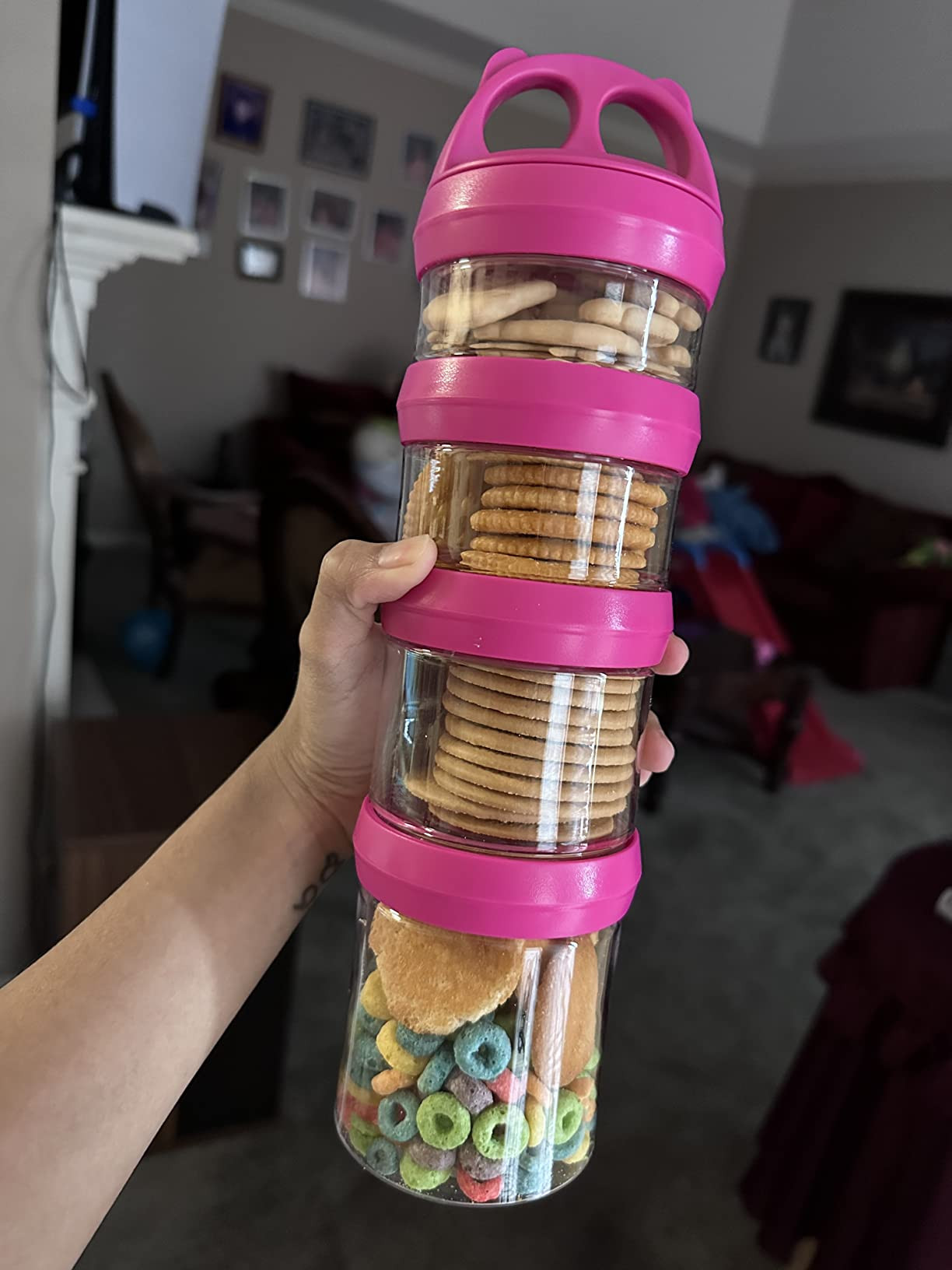 BeneLabel Stackable Food Storage Containers for Formula Travel Container for Storing Milk, Protein Powder, Snacks, Travel Items, BPA Free(Red, 31oz) | Amazon (US)