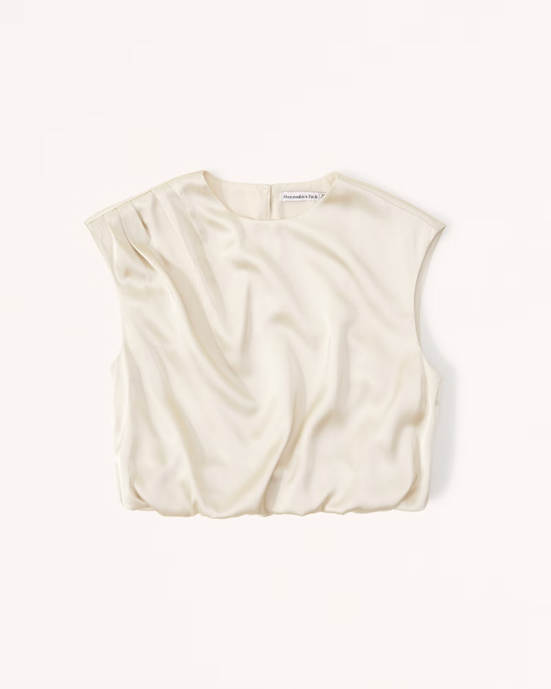 Strong Shoulder Satin Set Top | Abercrombie & Fitch (UK)