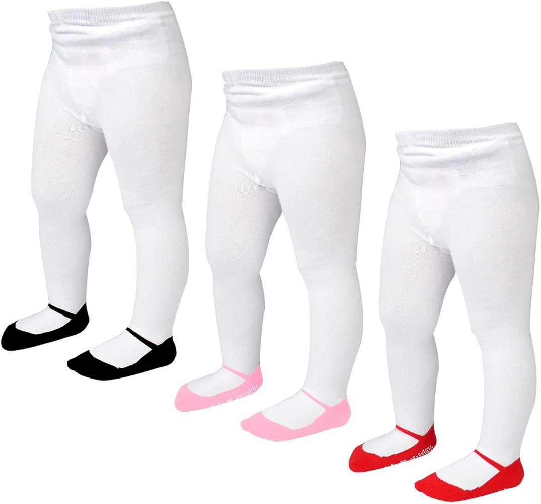 EPEIUS Baby Tights Baby Girls Non-Slip Plain/Ribbed Leggings Seamless Cotton Stockings Pantyhose ... | Amazon (US)