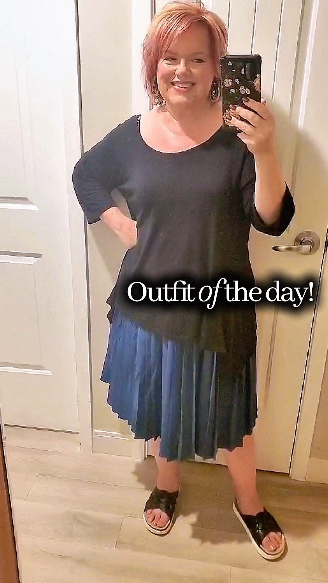 Elevating a casual outfit of the day: instead of wearing sweatpants or leggings go for a pleated skirt in a pretty color! Just as easy and comfy for errands, sightseeing, or a work outfit. Perfect for a teacher’s outfit too! Keep it comfy on your feet with a pair of cushioned slides, add a pop of fall tortoiseshell in your jewelry! Roping your husband into the video is optional lol

I am 5’9”, wearing a 2X in the top and an XL in the skirt, which has an elastic waist. I’m wearing a 10 wide in the shoes. I usually wear a 2X in tops and an XL-18 in bottoms pending on the brand, 10 in shoes. The shirt is oversized and meant to fall off one shoulder. Everything fits comfortably and seems true to size.

#LTKMidsize #LTKPlusSize #LTKFindsUnder50