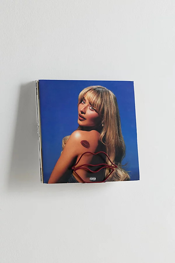Lip Shaped Iron Vinyl Record Wall Shelf in Red at Urban Outfitters | Urban Outfitters (US and RoW)