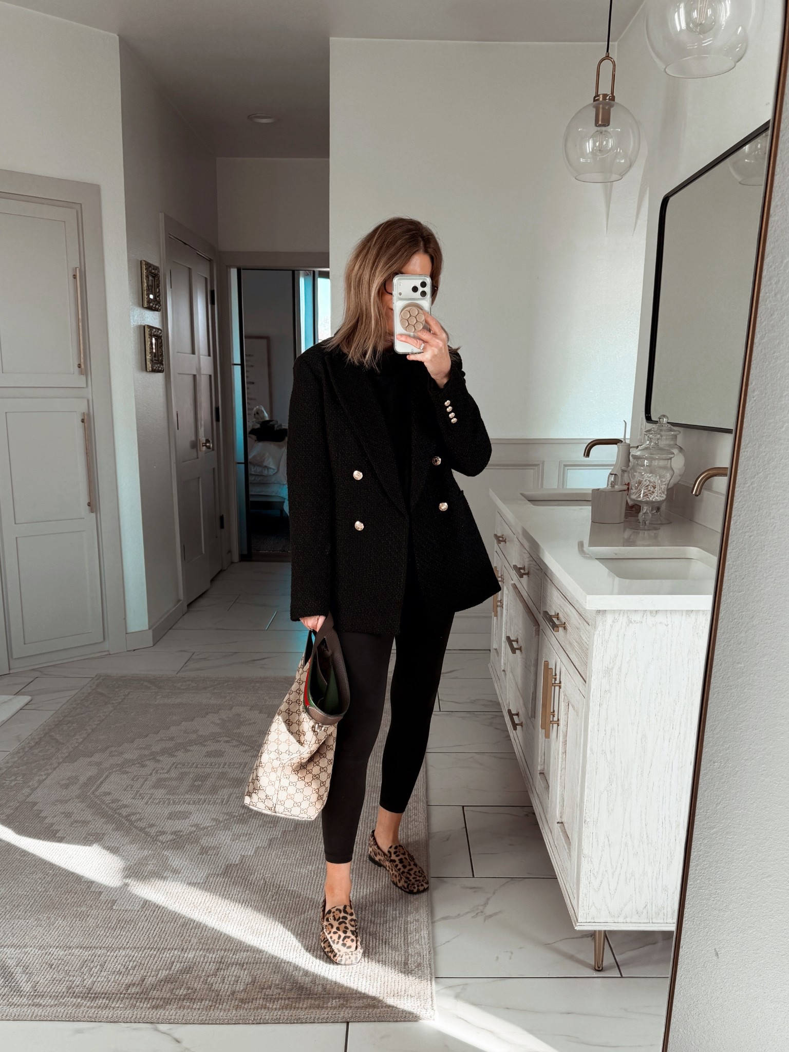 Shoe swap. Jacket swap. Dinner outfit 