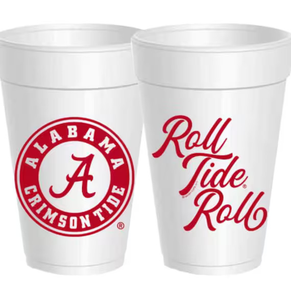 Collegiate - Roll Tide Roll  Styrofoam Cups: 10 Pack - Ready to Ship | Etsy (US)