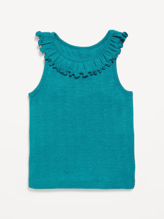 Fitted Ruffle-Neck Tank Top for Toddler Girls | Old Navy (US)