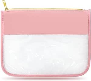LOKFAR Nylon Makeup Bag DIY Chenille Letter Clear Travel Zipper Pouch, Preppy Makeup Bag Clear Co... | Amazon (US)