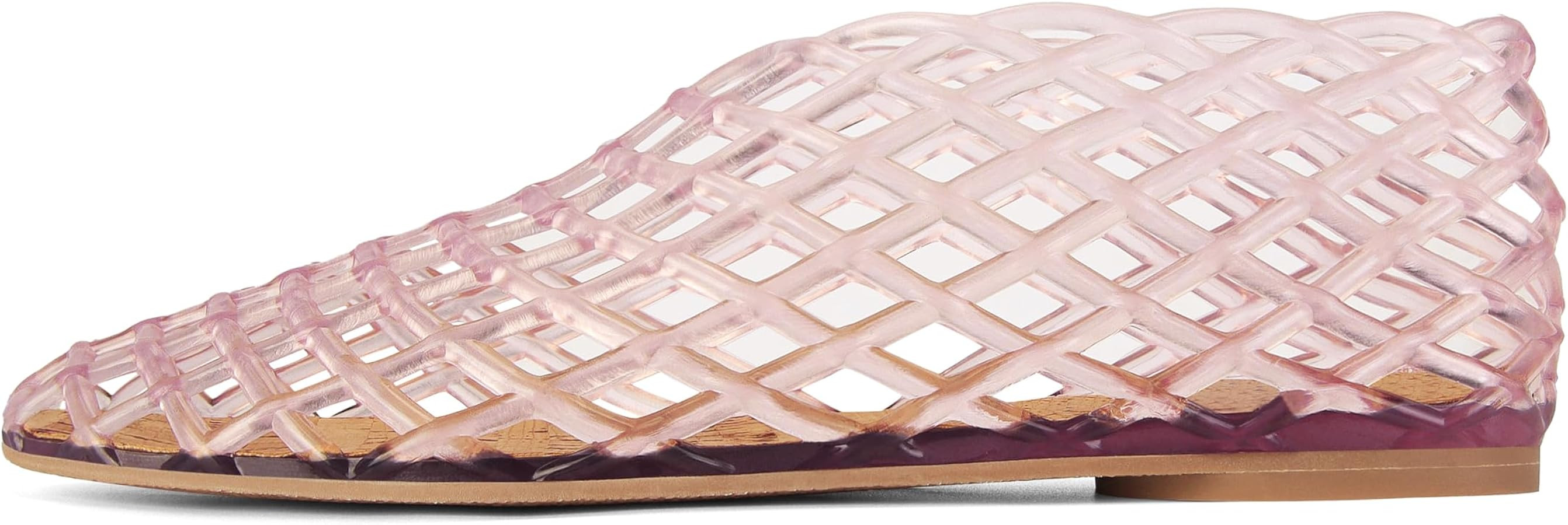 Jelly Mesh Ballet Flats for Women Fishnet PVC Clear Hollow Jellies Sandals Comfortable Beach Ball... | Amazon (US)