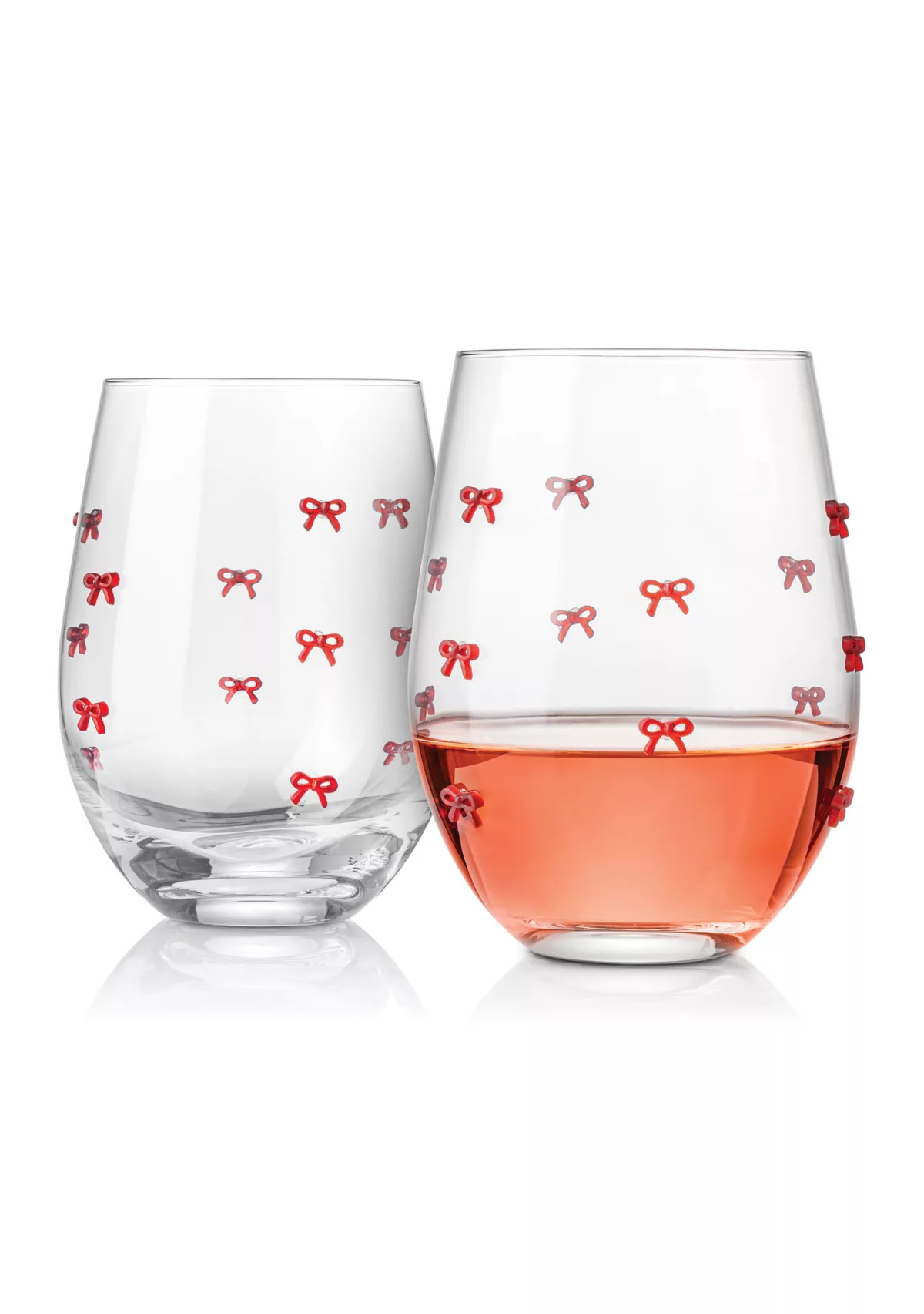 GodingerRed Bow Stemless Wine Glasses - Set of 2 | Belk