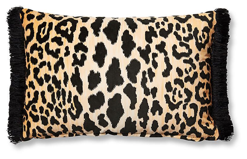 Leopard 12x18 Lumbar Pillow, Brown/Black | One Kings Lane