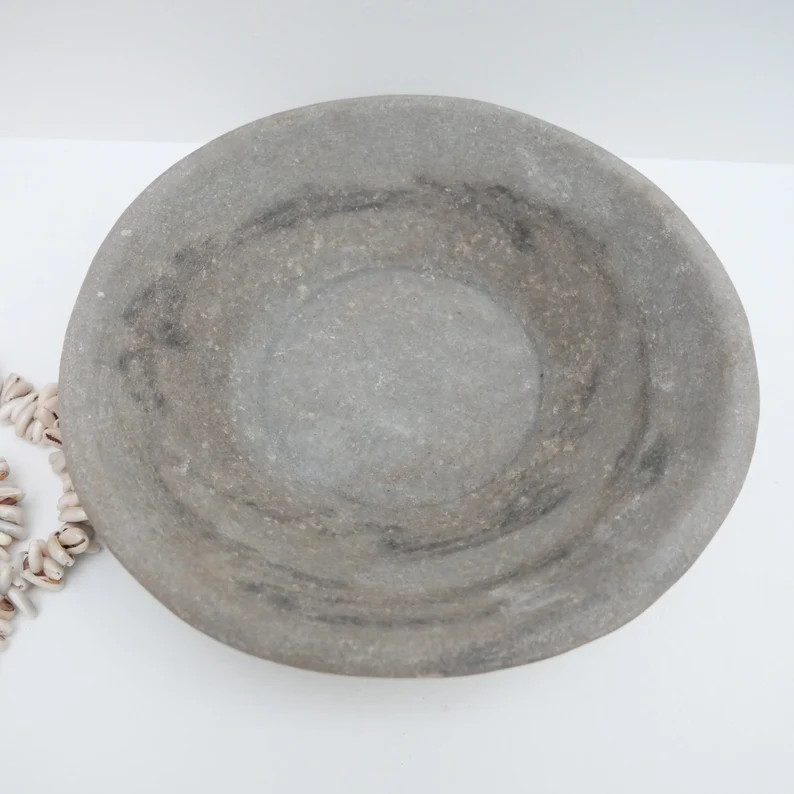 Authentic Indian Marble Bowl, Boho, Natural, Rural, Farmhouse, Gift, Old, India, Dish, Grey - Ets... | Etsy (US)