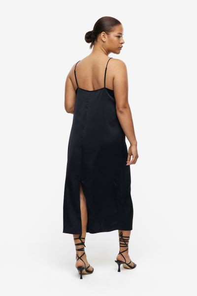 Lace-trimmed Slip Dress - Black - Ladies | H&M US | H&M (US + CA)