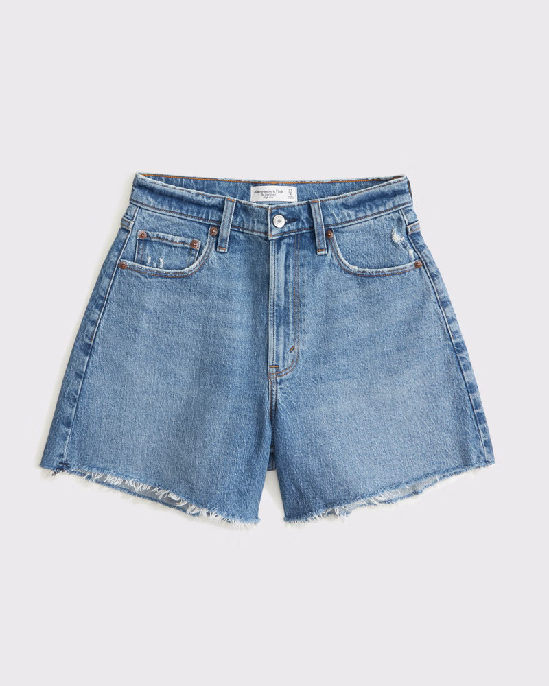 Abercrombie & Fitch Women's Curve Love High Rise Dad Short in Medium - Size 36 | Abercrombie & Fitch (US)