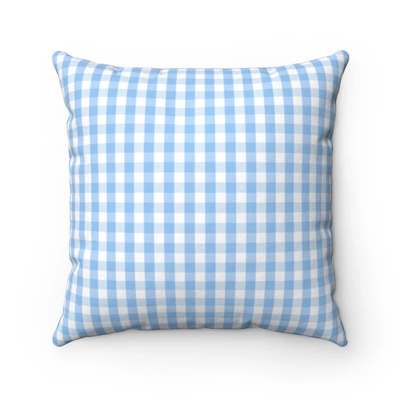 Blue Gingham Check Pillow and Cover, Sofa Pillow, Bed Pillow, Decorative Pillow, Modern Farmhouse... | Etsy (US)