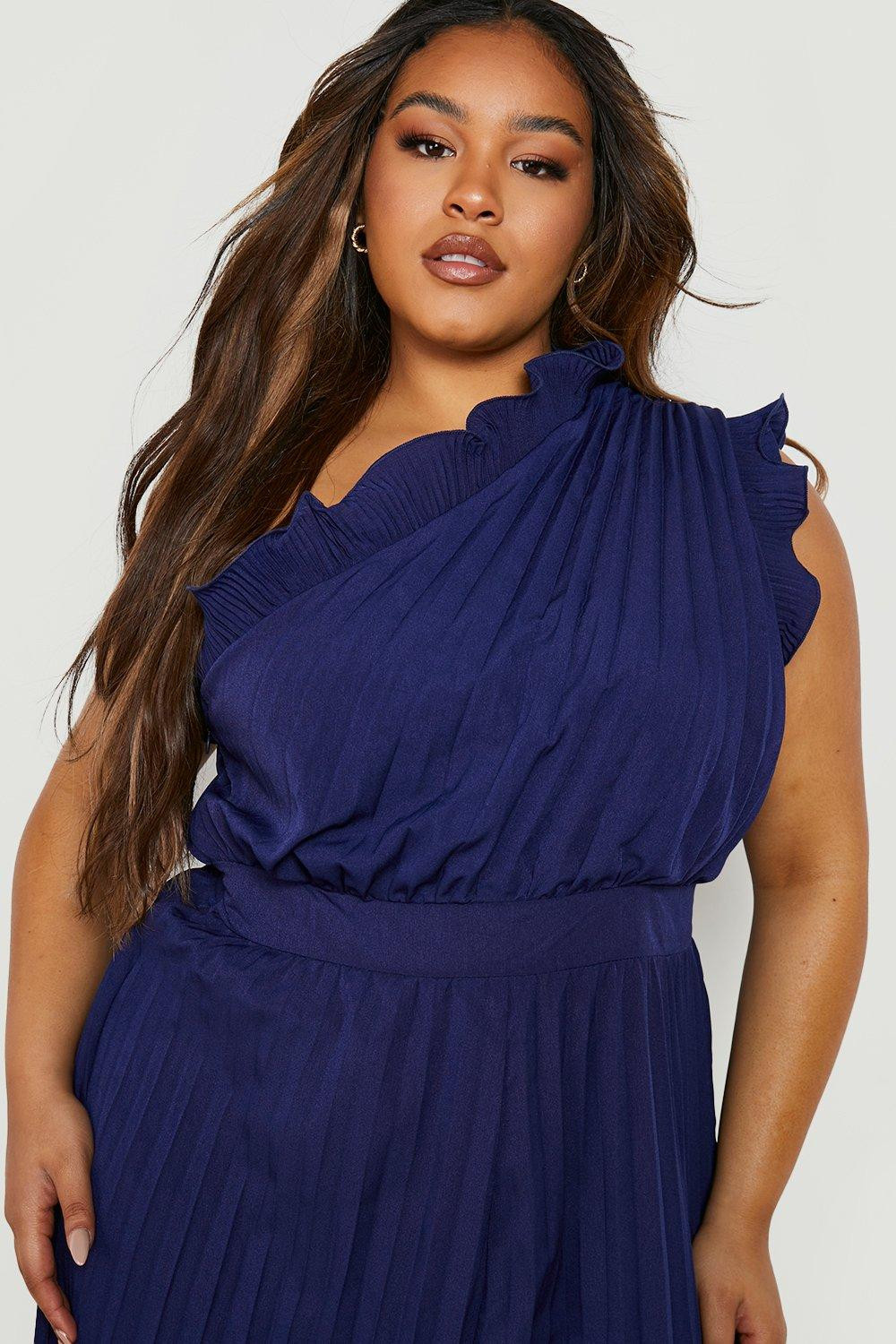 Plus Pleated Ruffle One Jumpsuit | Boohoo.com (US & CA)