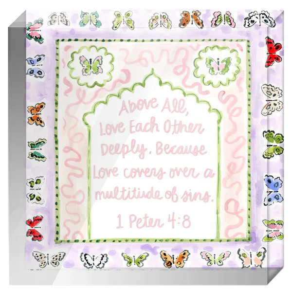 1 Peter 4:8 Angel Verse Block | Evelyn Henson