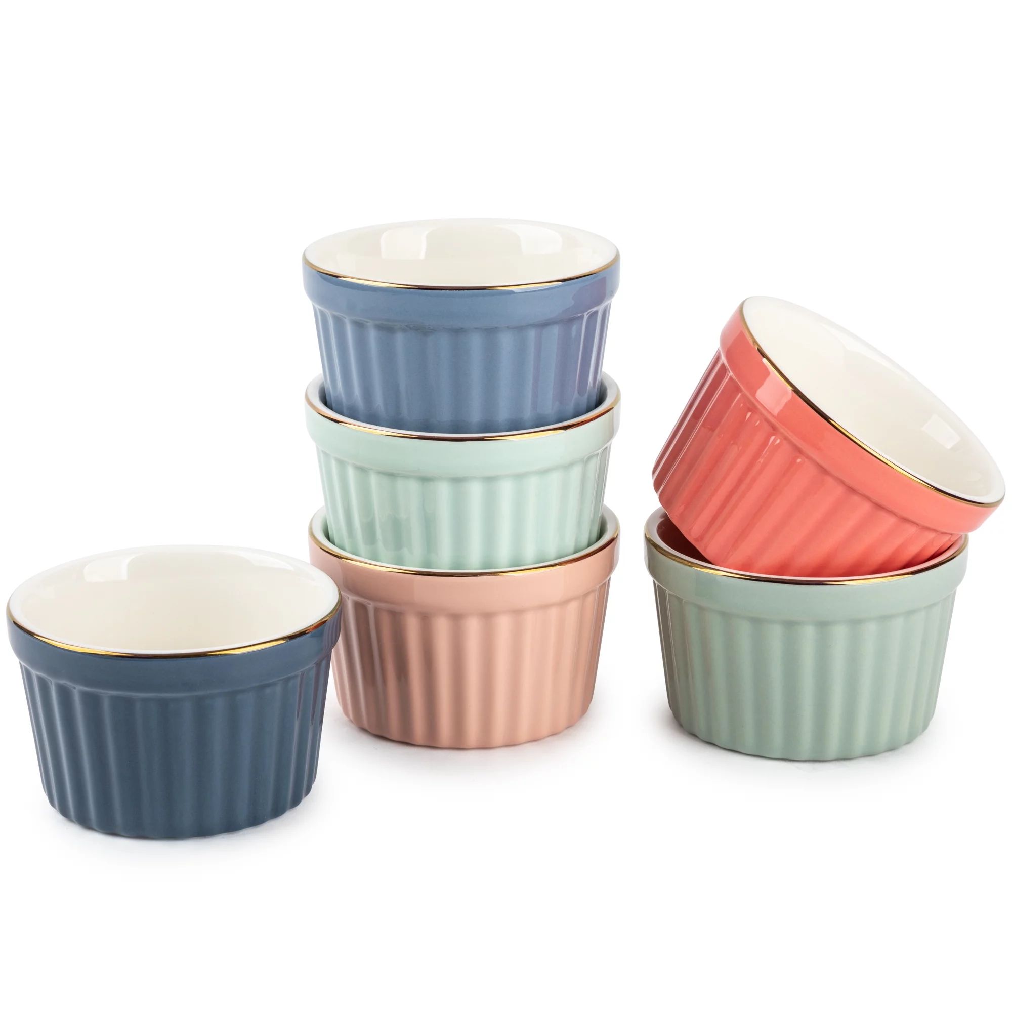 Thyme & Table Stoneware Ramekin, Multi-Color, 6-Piece Set | Walmart (US)