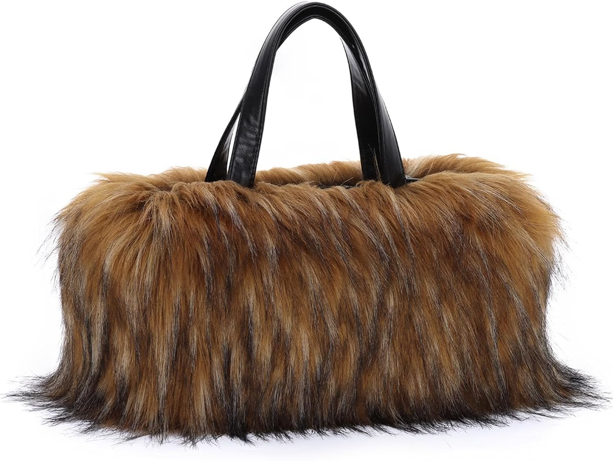 Oweisong Faux Fur Tote Handbag for Women Furry Shoulder Crossbody Bag Fluffy Plush Hobo Satchel T... | Amazon (US)