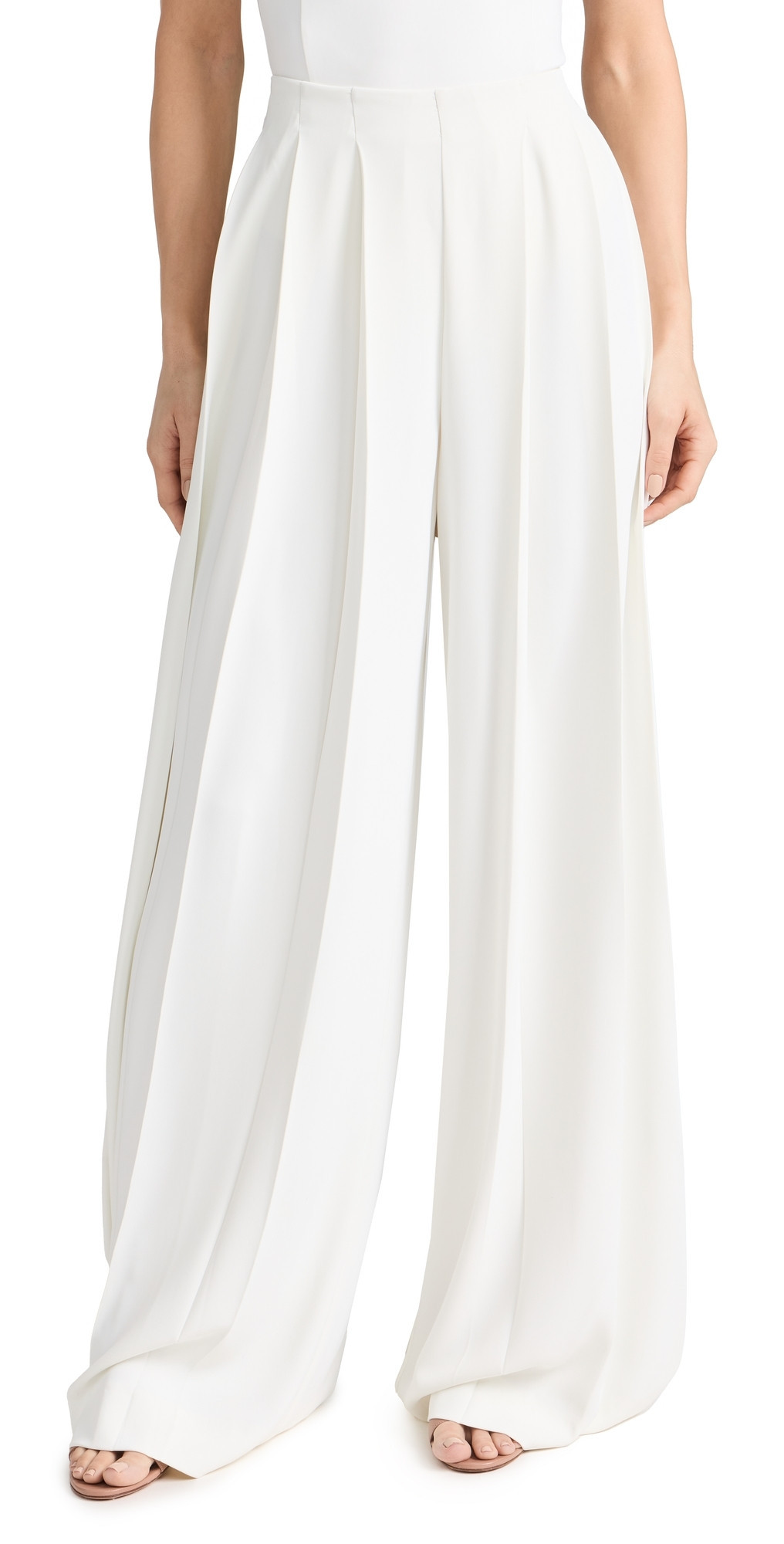 L'AGENCE Nova Pleated Pants Ivory 4 | Shopbop