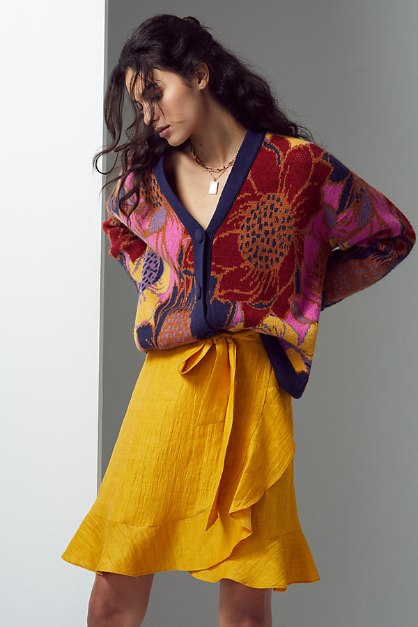 Farm Rio Tuileries Floral Cardigan By Farm Rio in Blue Size S | Anthropologie (US)