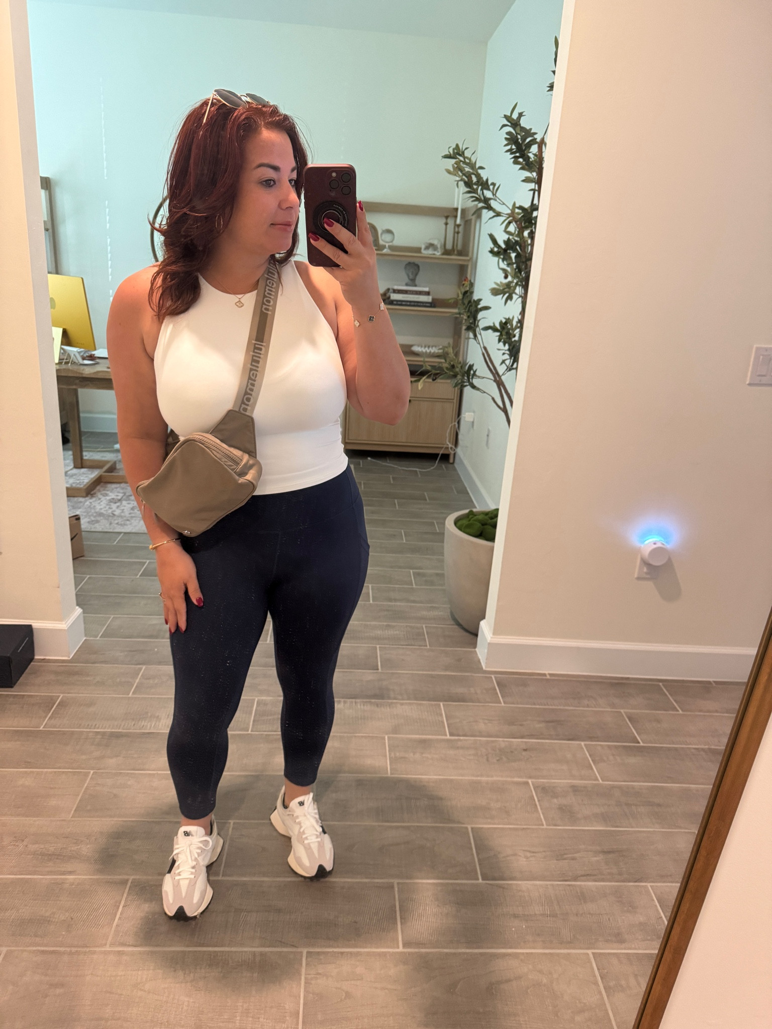 Outfit of choice , moms on the go ! Gym or errands outfit ! Leggings and sneakers . 

#LTKFindsUnder50 #LTKMidsize #LTKStyleTip