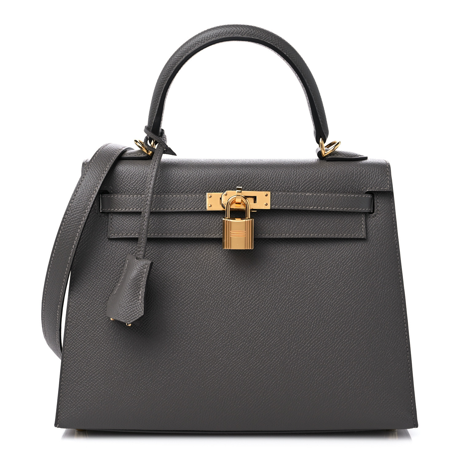 Epsom Kelly Sellier 25 Gris Meyer | FASHIONPHILE (US)