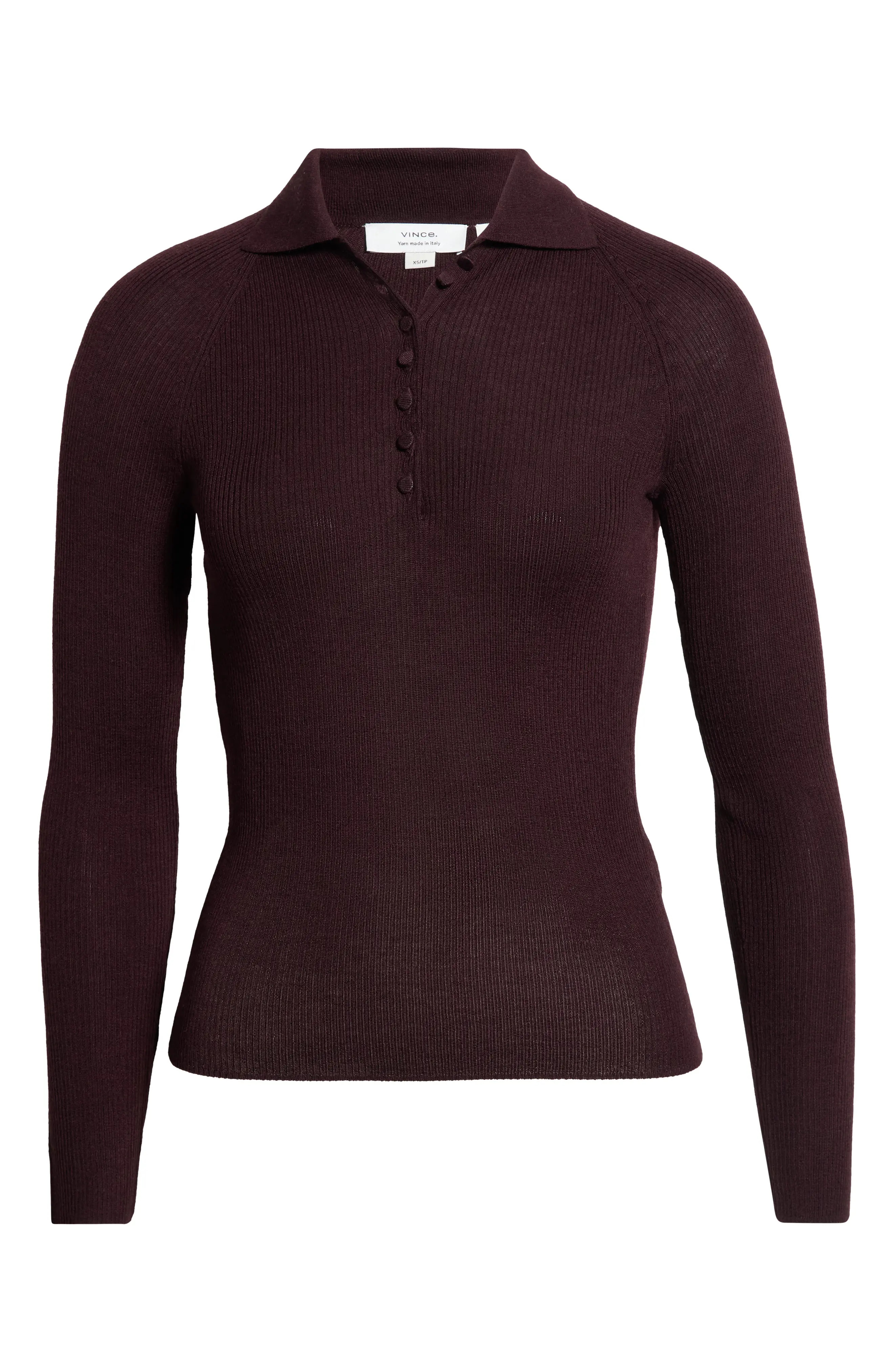 Vince Wool & Silk Polo Sweater (Women) | Nordstrom | Nordstrom