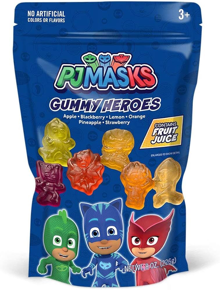 PJ Masks Gummy Heroes Fruit Gummies with Natural Flavors and Fruit Juices for Kids Snacks, Party ... | Amazon (US)