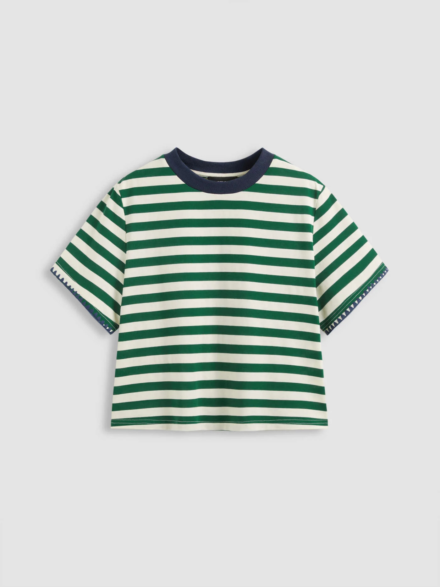 Round Neckline Striped Long Sleeve Oversized Tee CA$33.00 | Cider
