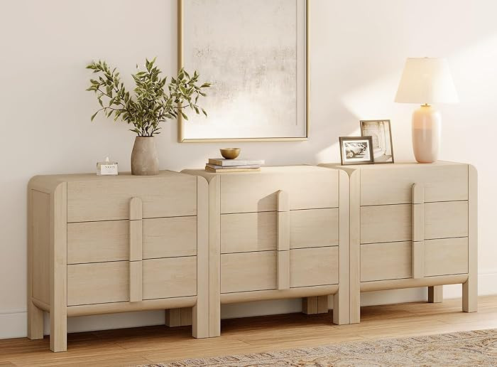 WAMPAT 3 in 1 9 Drawer Dresser for Bedroom, 94.5" W Mid Century Modern Wide Chest of Drawer, Wood... | Amazon (CA)