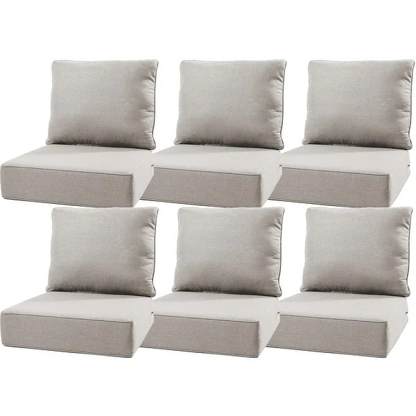 Luxury 6" Outdoor Cushions for Patio Furniture, 24x24x6 Cushion Set, Fade Resistant Replacement C... | Bed Bath & Beyond
