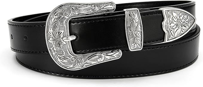 Womens Western Belt - 1.1" CR Cowboy Belt Leather Belt Women - Country Belts For Women Waist Belt... | Amazon (US)