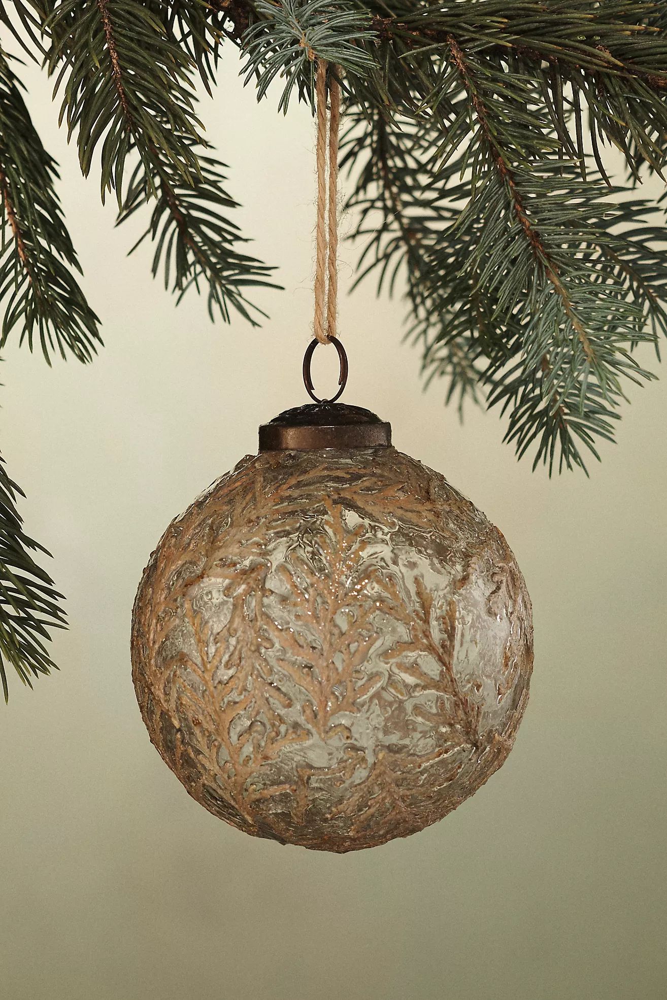 Cedar Leaf Glass Globe Ornament | Anthropologie (US)