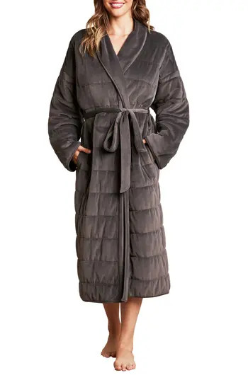 Barefoot Dreams® Gender Inclusive LuxeChic® Blanket Robe in Carbon at Nordstrom Rack, Size 2 | Nordstrom Rack