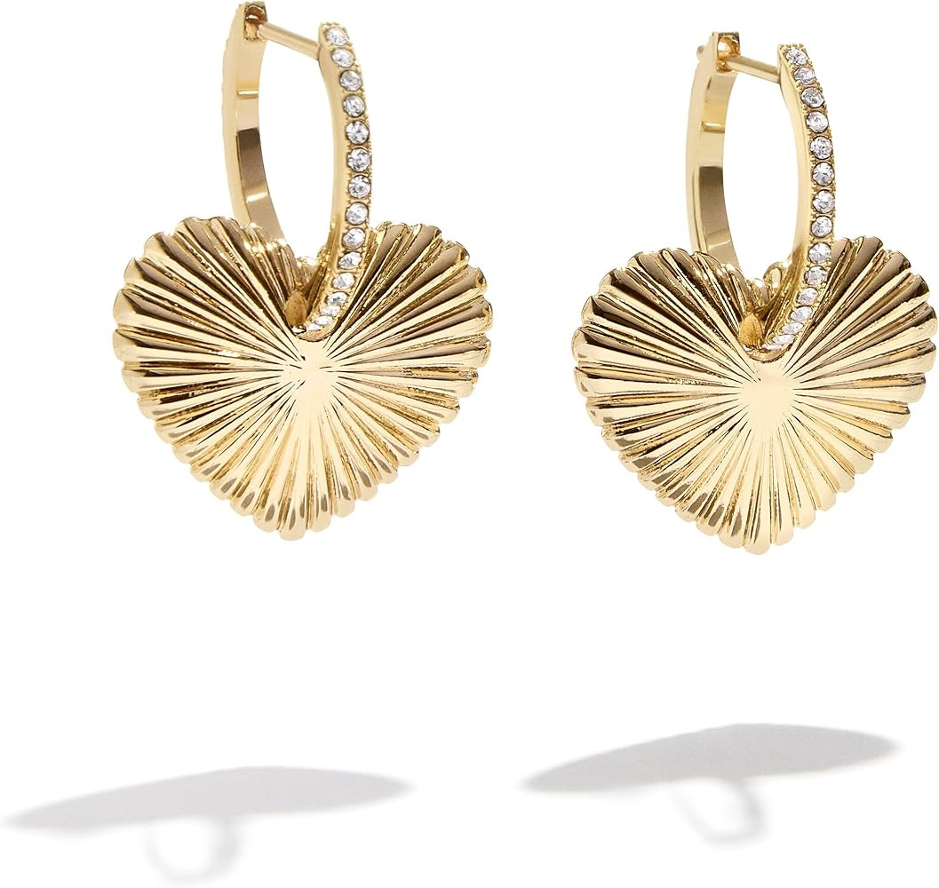 BaubleBar Heart Shaped Hoop Earrings for Women | Amazon (US)