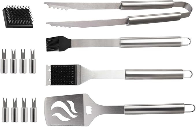 Dr. Camp 13 PCS Grilling Accessories, Grill Set, Grilling Set, Barbecure Utensils, Stainless Stee... | Amazon (US)