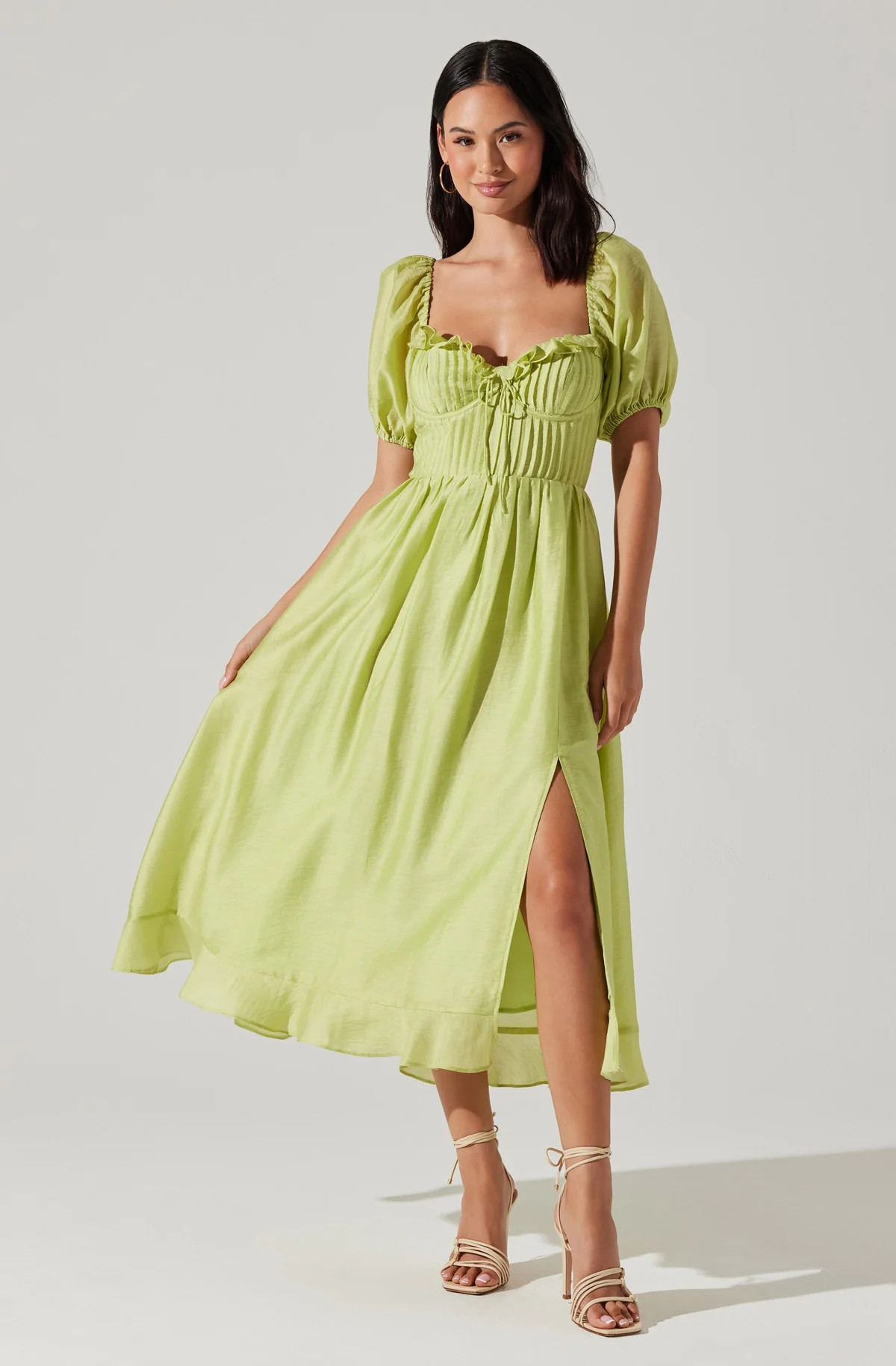 Lunaria Pleated Bustier Midi Dress | ASTR The Label (US)
