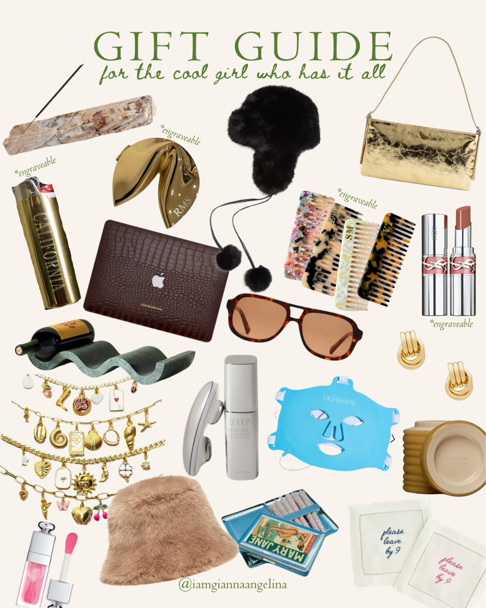 Gift guide for the cool girlies 

Gift guide for girls 
Gift ideas for the girl who has it all 
Gift guide for girls in their 20s
Gift guide for girls in then 30s
Gift guide moms mother in laws aunts 

#LTKGiftGuide #LTKFindsUnder50 #LTKSeasonal