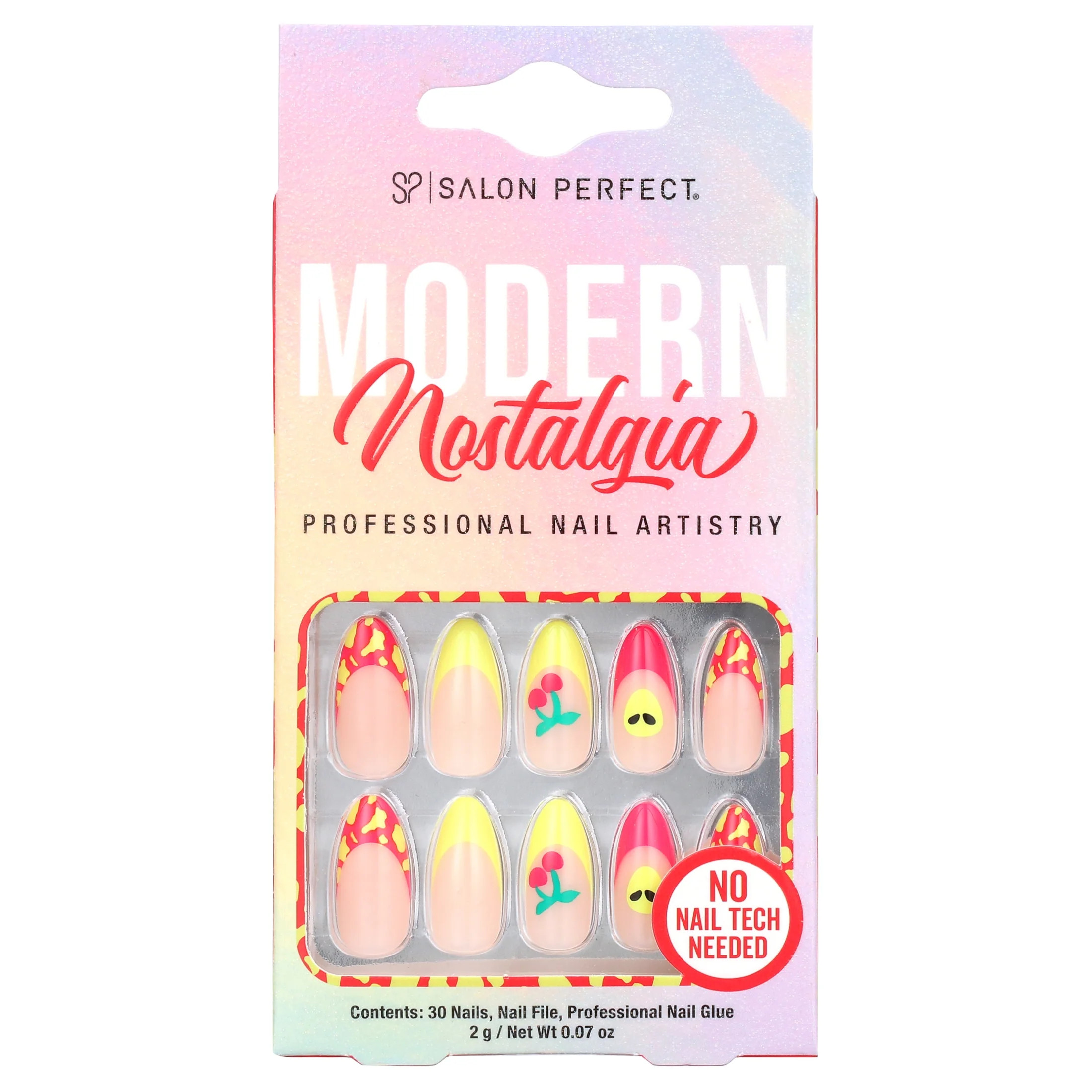 Salon Perfect Artificial Nails, 116 Modern Nostalgia Cosmic Cherry, File & Glue Included, 30 Nail... | Walmart (US)