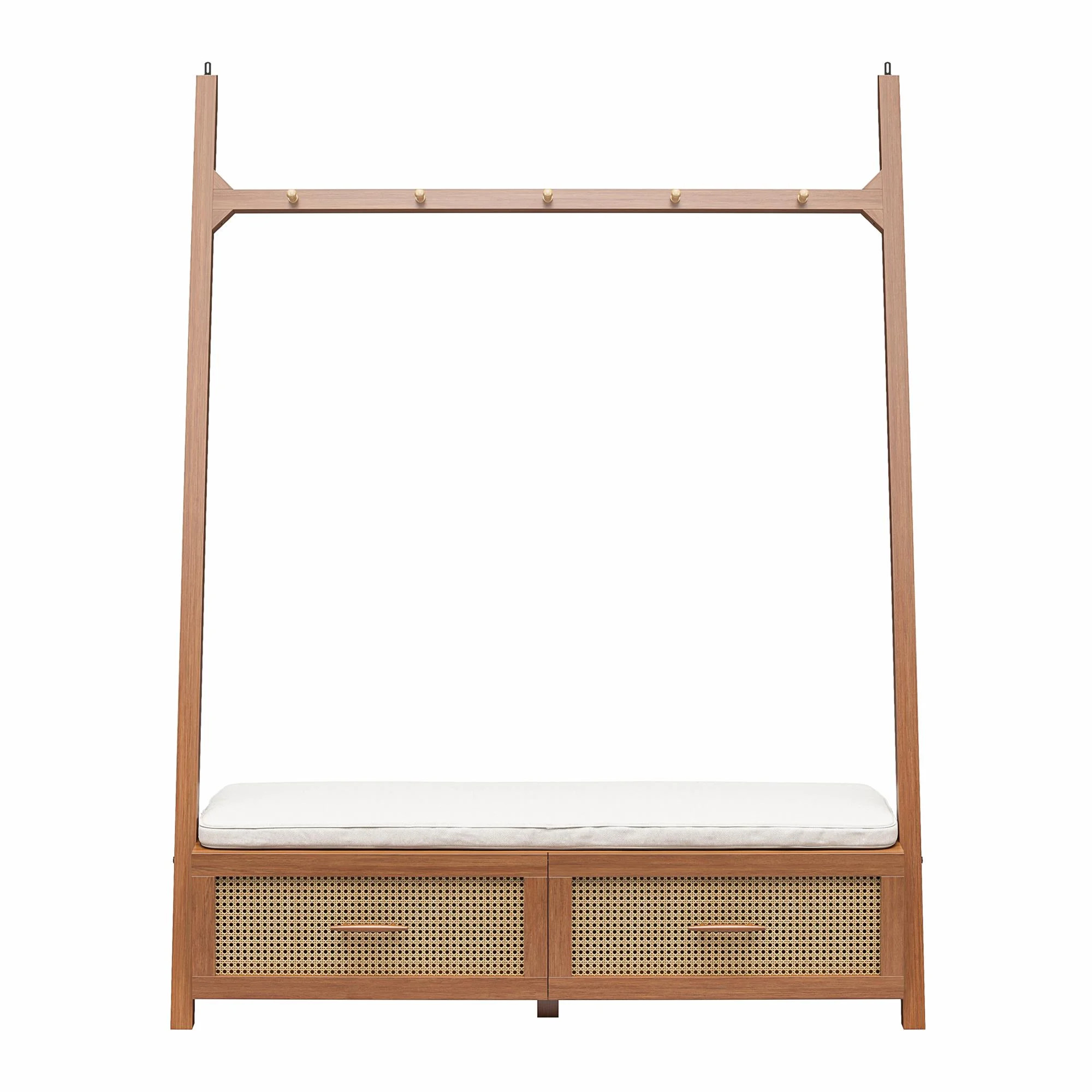 Better Homes & Gardens Springwood Entryway Hall Tree, Light Honey | Walmart (US)