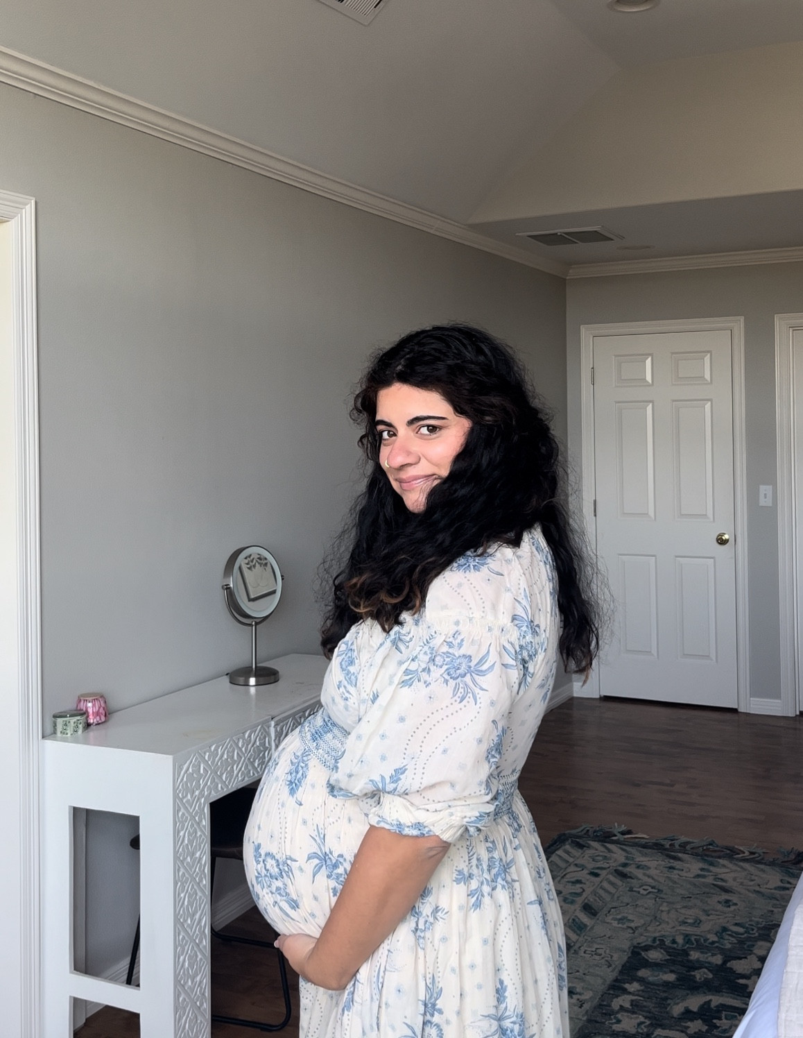 baby shower dress exact dress different pattern linked! 

#LTKFallSale #LTKBump