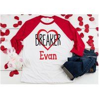 Kids Valentines Shirt-Monogram Valentine Shirt-Valentine's Day Shirt For Boys-Heart Breaker Shirt-Pe | Etsy (US)