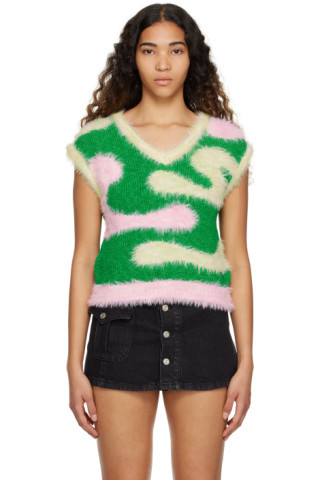 Green Hairy Wave Vest | SSENSE