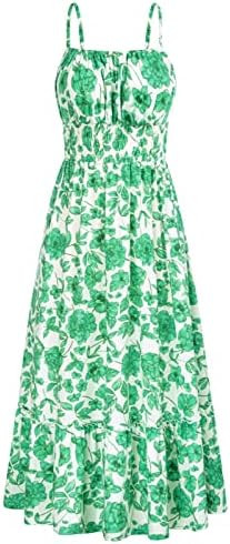 GRACE KARIN Summer Dresses for Women 2026 Vacation, Smocked Floral Maxi Dresses, Boho Beach Long ... | Amazon (US)