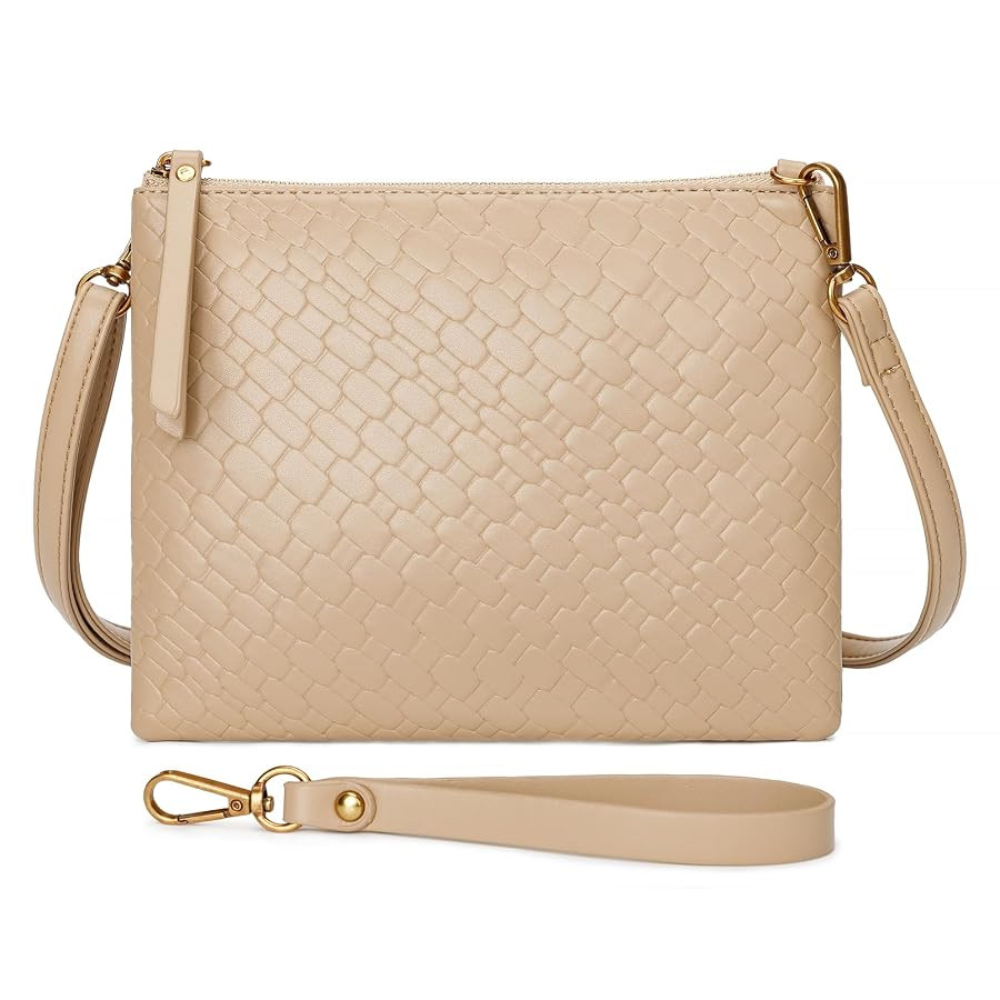 Small Crossbody Bags for Women Designer Splicing Style Vegan Leather Wristlet Purse fwith Shoulde... | Amazon (US)
