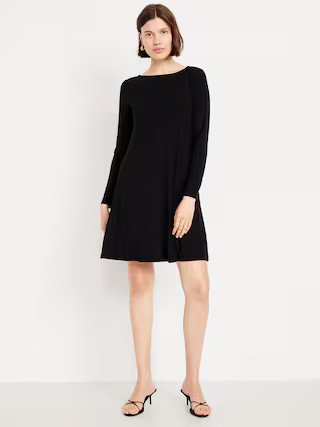 Long-Sleeve Mini Swing Dress | Old Navy (US)